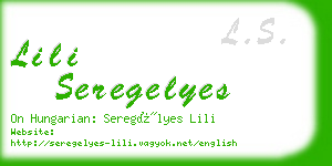 lili seregelyes business card